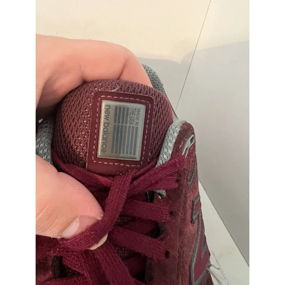 New Balance Shoes Mens 7.5 990v4 Burgundy Grey Sneakers Made in USA M990BU4 - Picture 9 of 11